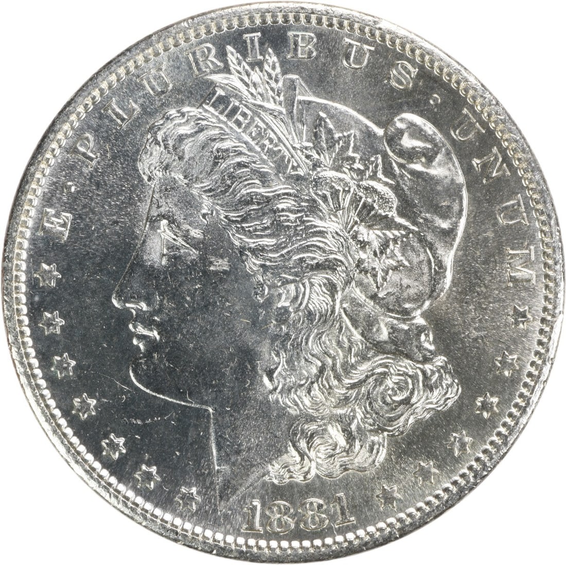 1881-S Morgan Silver Dollar - Choice BU Uncertified: 1881-S Morgan Silver Dollar - Choice BU Uncertified Experience the majesty of the 1881-S Morgan Silver Dollar, a true classic in American numismatics. This Choice BU Uncertified coin boasts stunning s