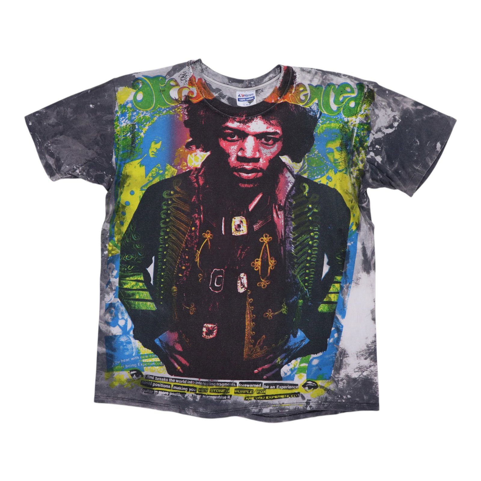 Shirt 1980s Jimi Hendrix Mosquitohead: Shirt 1980s Jimi Hendrix Mosquitohead Wear the iconic style of Jimi Hendrix with this vintage Mosquitohead shirt, a true relic from the 1980s. Made from 100% cotton and measuring 22" pit to pit and 27