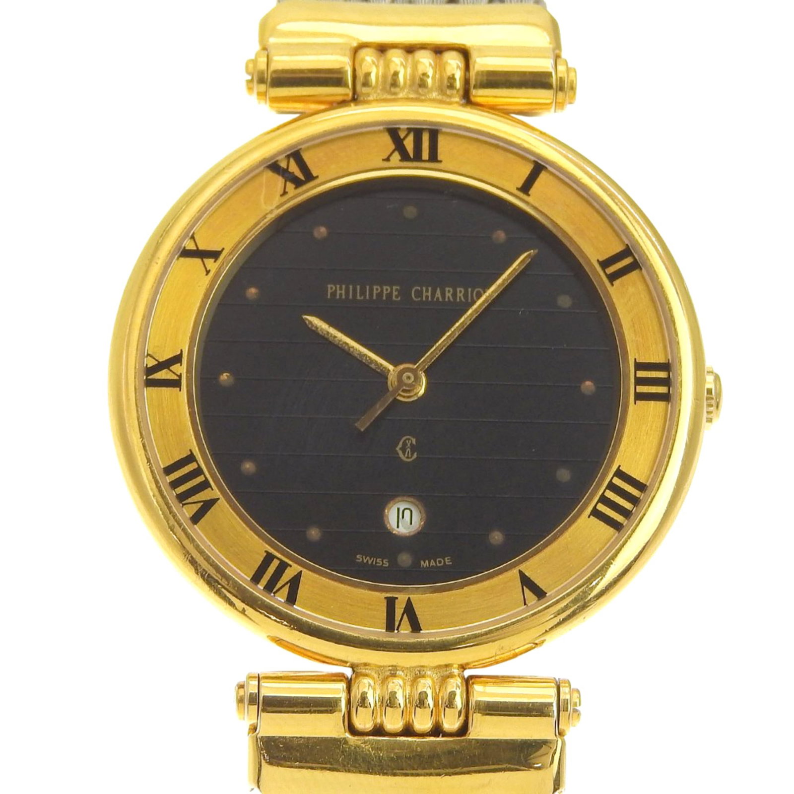 Wristwatch Philippe Charriol: Wristwatch Philippe Charriol A sleek and sophisticated timepiece, the Philippe Charriol wristwatch boasts a durable stainless steel case and band, perfect for everyday wear. With its classic black dia