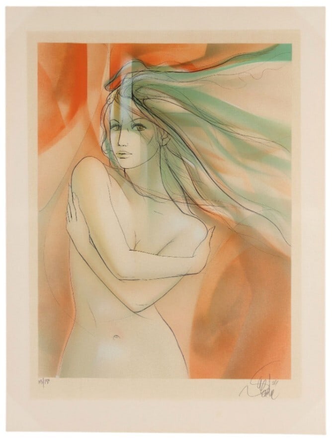 Framed Jean-Baptiste Valadie MISTRAL Lithograph Signed Nude French Art: Framed Jean-Baptiste Valadie MISTRAL Lithograph Signed Nude French Art Experience the elegance of French Modernism with this stunning lithograph by Jean-Baptiste Valadie, signed and framed to perfecti