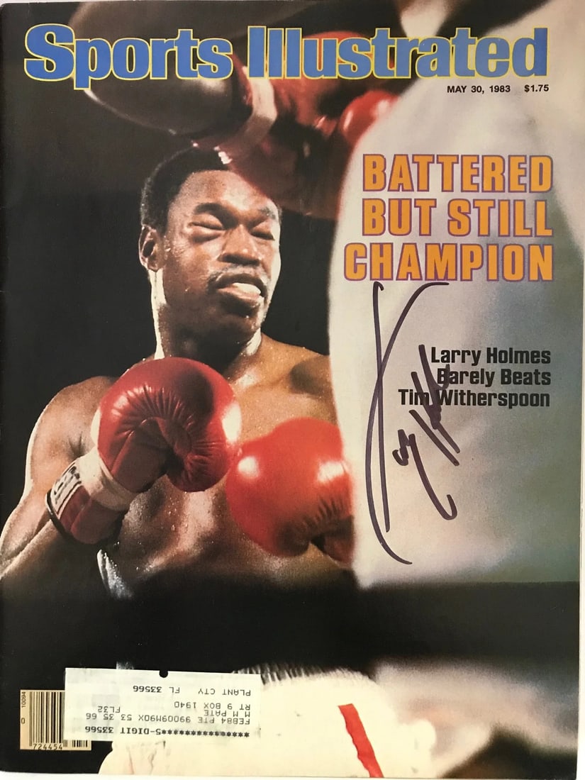 Larry Holmes Signed Sports Illustrated Magazine May 30, 1983: Larry Holmes Signed Sports Illustrated Magazine May 30, 1983 Get ready to relive the boxing glory of 1983 with this rare and authentic Larry Holmes signed Sports Illustrated magazine, dated May 30th o