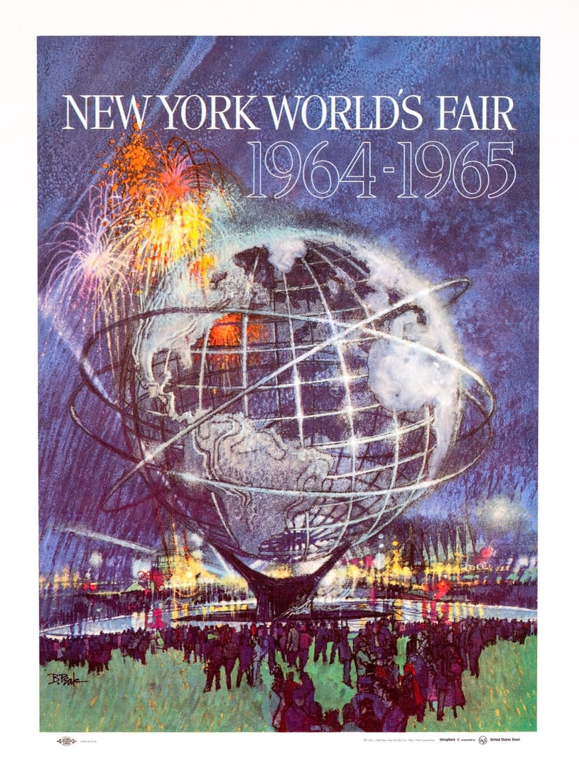 Version) 1964 New York Worlds Fair Poster Bob Peak (Blue: Version) 1964 New York Worlds Fair Poster Bob Peak (Blue Experience the iconic 1964 New York World's Fair through the vibrant lens of Bob Peak's art, captured in this stunning poster. Measuring just 1