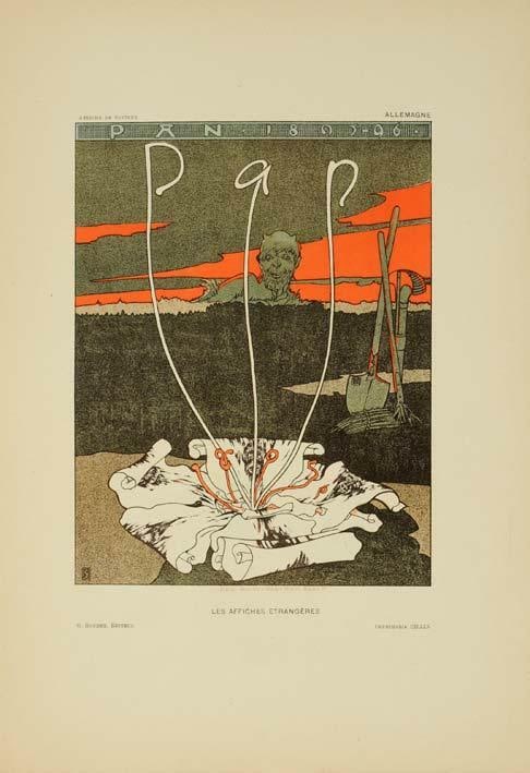 Sattler Pan for Affiches Etrangeres (Vintage Poster, 1897): Sattler Pan for Affiches Etrangeres (Vintage Poster, 1897) Experience the elegance of Art Nouveau in this stunning 1897 Sattler Pan poster, originally designed for Affiches Etrangeres. With its intric