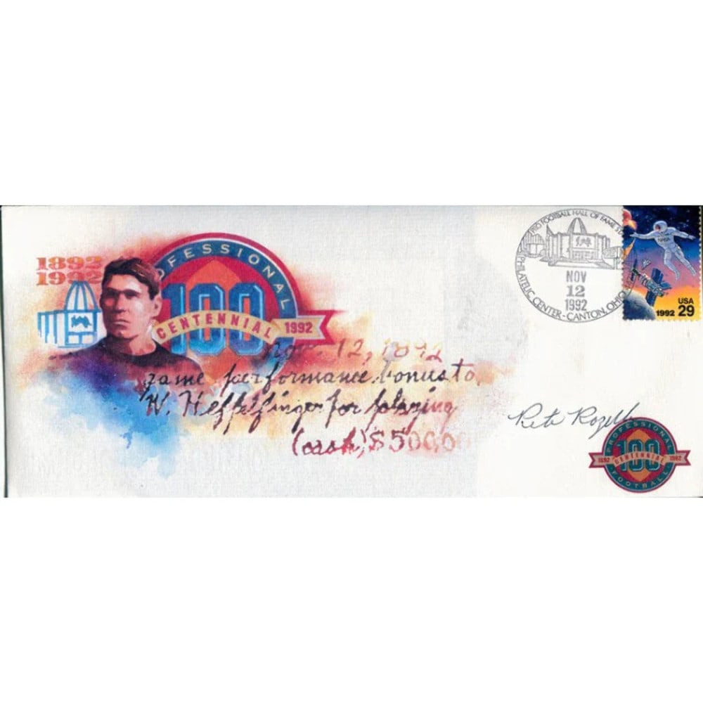 Cache Pete Rozelle Autographed 1992 NFL Centennial: Cache Pete Rozelle Autographed 1992 NFL Centennial Meet the ultimate NFL collector's treasure - the Cache Pete Rozelle Autographed 1992 NFL Centennial! This rare and highly sought-after item is not on