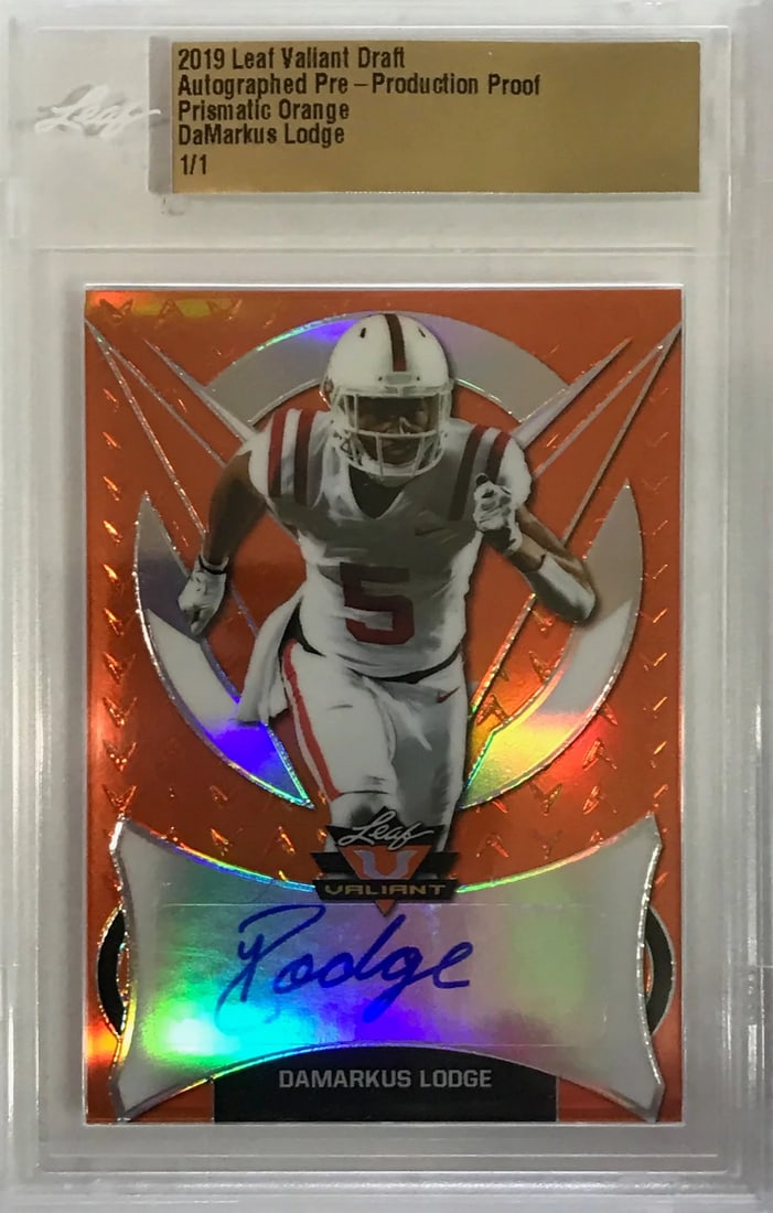Autographed 2020 Damarkus Lodge Leaf Prismatic Orange Card: Autographed 2020 Damarkus Lodge Leaf Prismatic Orange Card Get ready to add a touch of sports memorabilia magic to your collection with this rare and unique autographed 2020 Damarkus Lodge Leaf Prisma