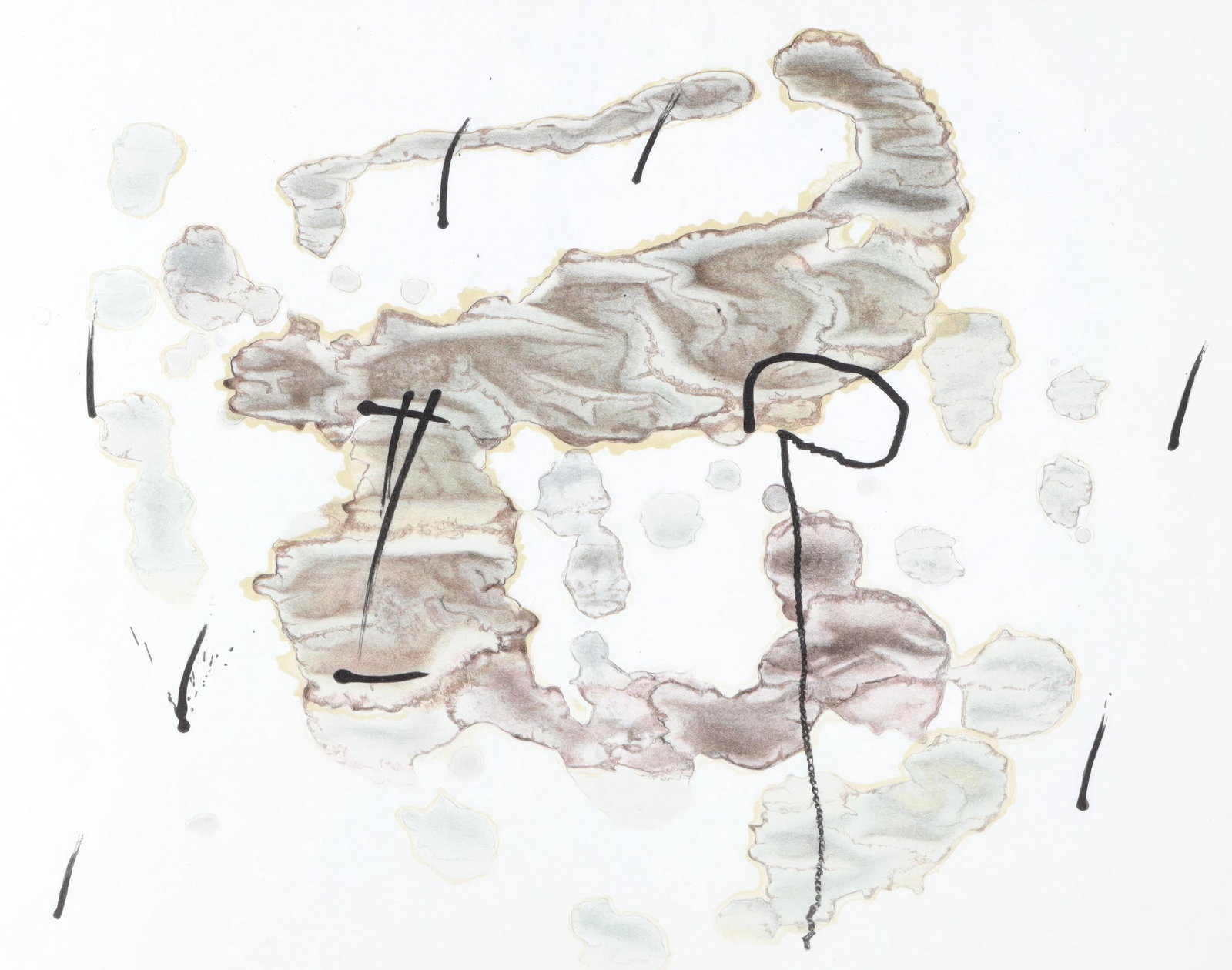 Miro Joan, Untitled (Trace on the Water), Lithograph, 1963: Miro Joan, Untitled (Trace on the Water), Lithograph, 1963 Experience the poetic universe of Joan Miro with this exquisite lithograph, Sans titre (Untitled), from his 1963 album Trace sur l'eau. Print