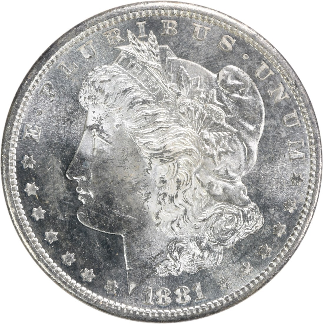 1881-S Morgan Silver Dollar - Choice BU Uncertified: 1881-S Morgan Silver Dollar - Choice BU Uncertified Experience the majesty of the 1881-S Morgan Silver Dollar, a true classic in American numismatics. This Choice BU Uncertified coin boasts stunning s