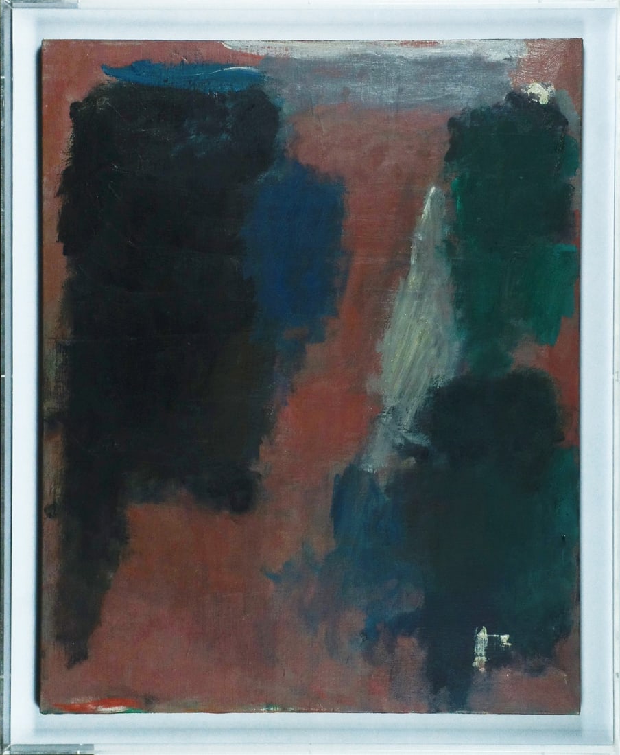 Japanese Yuji Akatsuka oil on canvas paint signature dated 1998 unique abstract: Japanese Yuji Akatsuka oil on canvas paint signature dated 1998 unique abstract A stunning piece of abstract art, signed by renowned Japanese artist Yuji Akatsuka in 1998, this unique oil on canvas pa