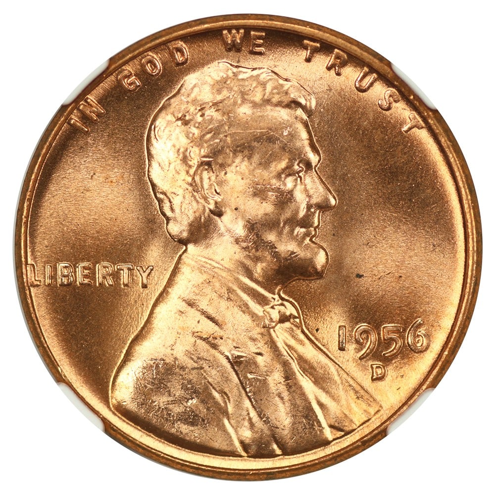 MS67RD 1956-D 1C NGC - 3