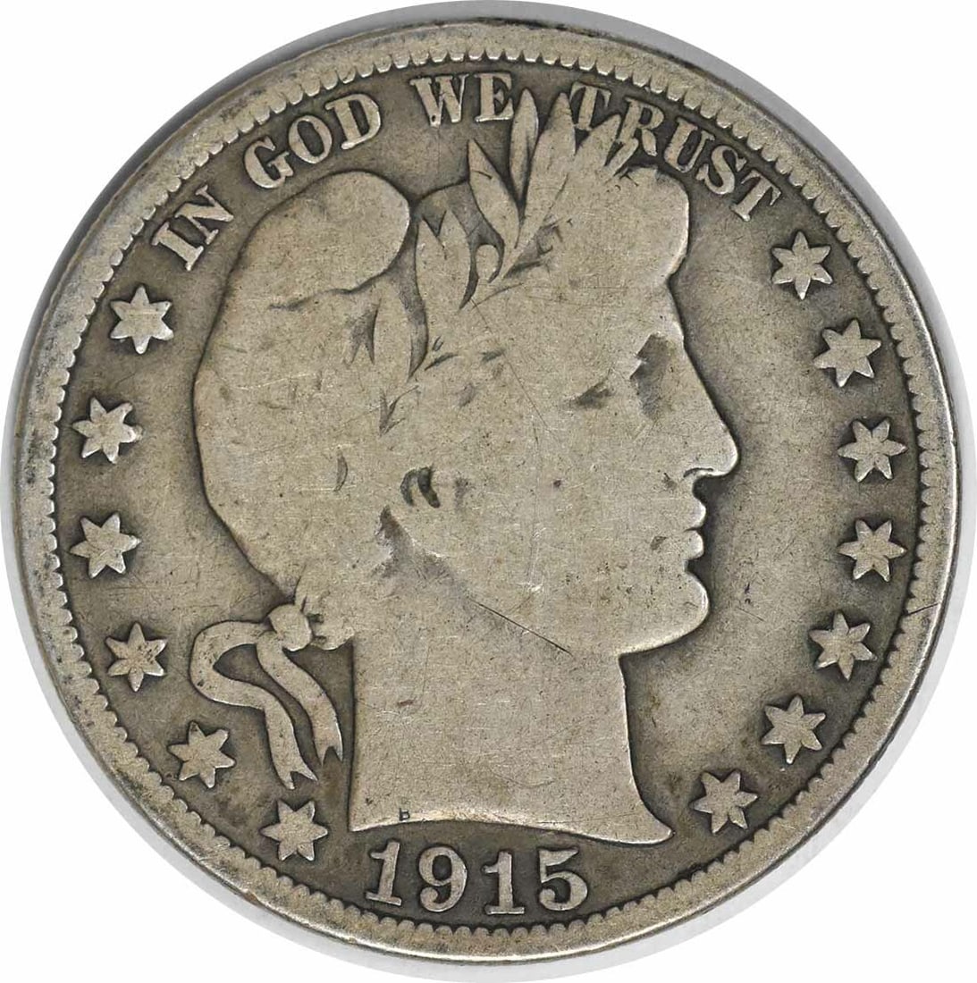 1915 Barber Silver Half Dollar - VG Uncertified: 1915 Barber Silver Half Dollar - VG Uncertified Rarity and beauty come together in this 1915 Barber Silver Half Dollar, one of the most iconic coins of its era. With its reeded edge and stunning silve