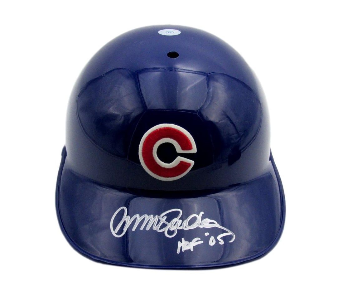 Ryne Sandberg HOF Signed Batting Helmet - Cubs Size 7.8 (PSA/ DNA 193130): Ryne Sandberg HOF Signed Batting Helmet - Cubs Size 7.8 (PSA/ DNA 193130) Get ready to relive the glory days of Ryne Sandberg, one of baseball's all-time greats! This officially licensed Cubs batting