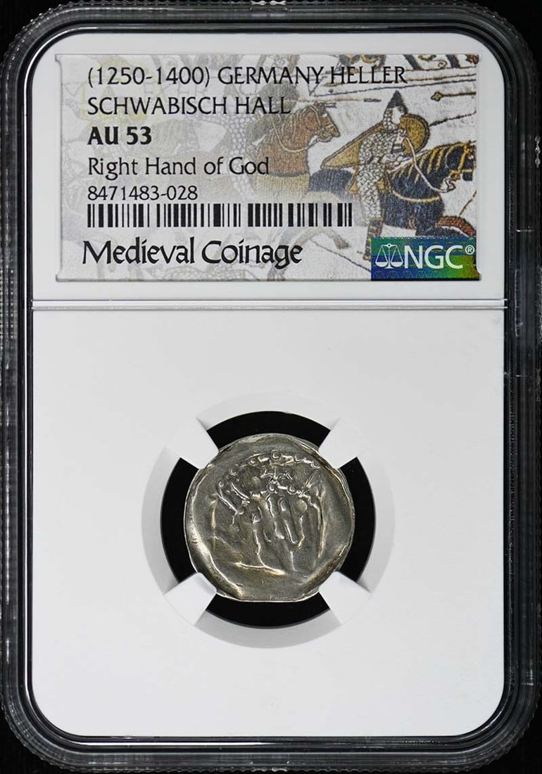 AU53 (1250-1400) GERMANY SCHWABISCH HALL HELLER NGC: AU53 (1250-1400) GERMANY SCHWABISCH HALL HELLER NGC Experience the rich history of Schwabish Hall, Germany with this beautifully graded AU53 coin from the 1250-1400 period. Certified by NGC and featur