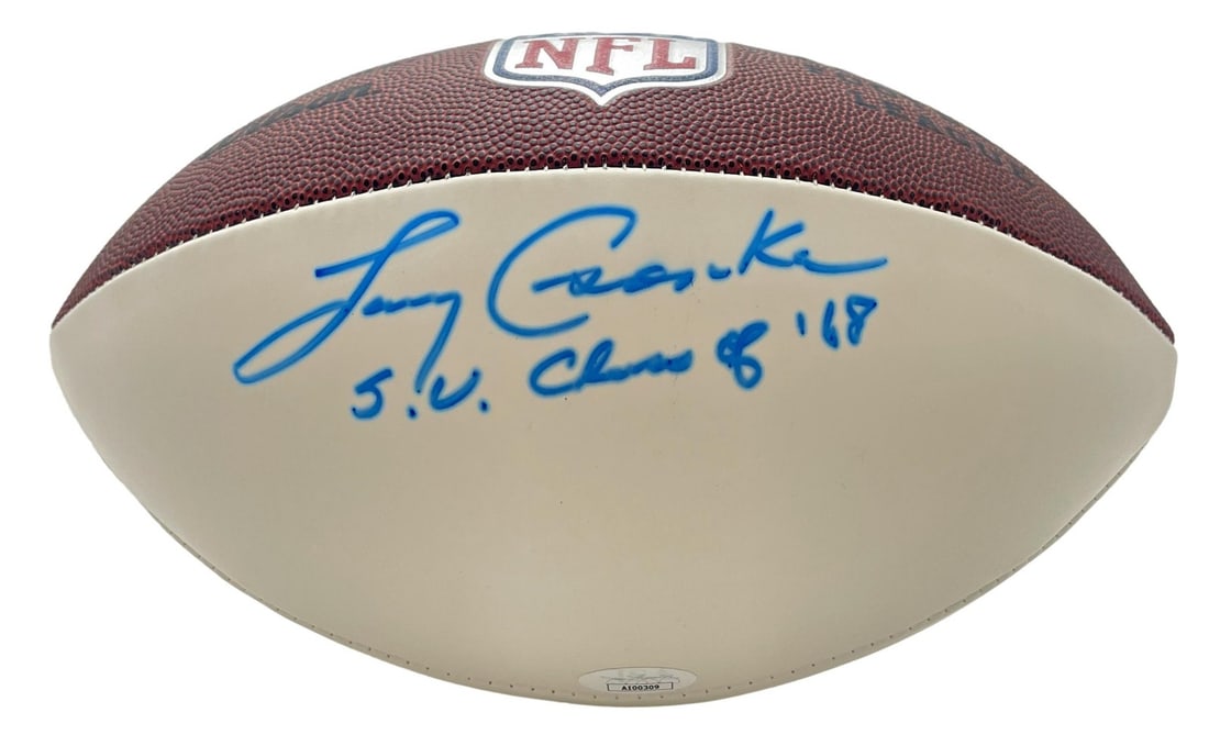 Larry Csonka HOF Signed Wilson Duke Football (Dolphins, Syracuse) - JSA 201279: Larry Csonka HOF Signed Wilson Duke Football (Dolphins, Syracuse) - JSA 201279 Get ready to own a piece of NFL history with this autographed Wilson Duke Football by the legendary Larry Csonka, a membe
