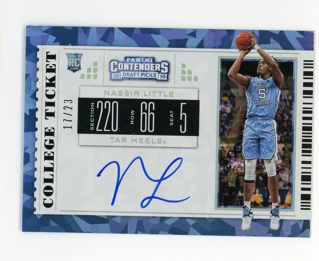 Nassir Little 2019-20 Panini Contenders Draft Picks Cracked Ice #62 Auto RC: Nassir Little 2019-20 Panini Contenders Draft Picks Cracked Ice #62 Auto RC Get ready to collect with the 2019-20 Panini Contenders Draft Picks Cracked Ice #62 Auto RC, featuring an autograph from NBA