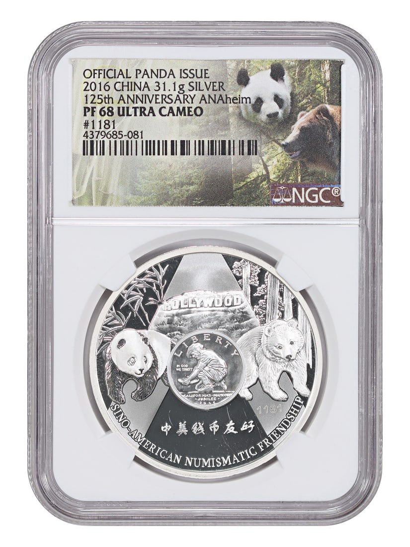 World Coins - China: 2016 ANAheim Show Official Panda NGC PR68DCAM (#1181): World Coins - China: 2016 ANAheim Show Official Panda NGC PR68DCAM (#1181) Get ready to own a piece of numismatic history with this stunning 2016 ANAheim Show Official Panda, certified by NGC and grad
