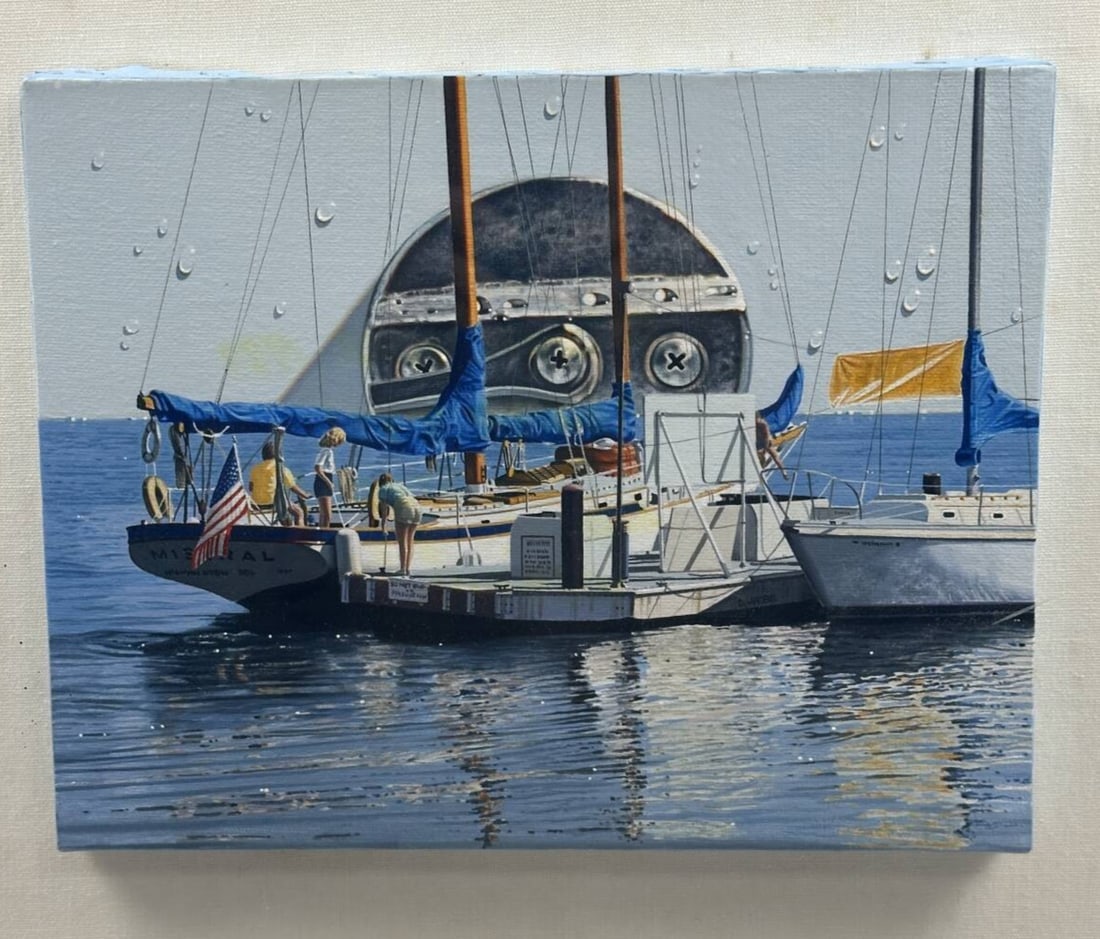 Realism Doug Webb Water Toys Study #1 Original Acrylic Painting Marina: Realism Doug Webb Water Toys Study #1 Original Acrylic Painting Marina Meet Marina, a stunning original acrylic painting by renowned artist Doug Webb, capturing the serenity of a European marina in br