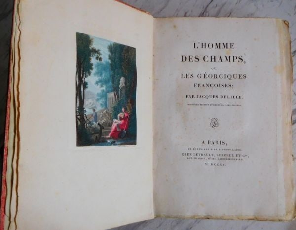 Poetry Jacques Delille L'Homme des Champs 1805 Didot Hand-Colored Plates French: Poetry Jacques Delille L'Homme des Champs 1805 Didot Hand-Colored Plates French Experience the beauty of French literature with this exquisite 1805 edition of Jacques Delille's Poetry, featuring stunn