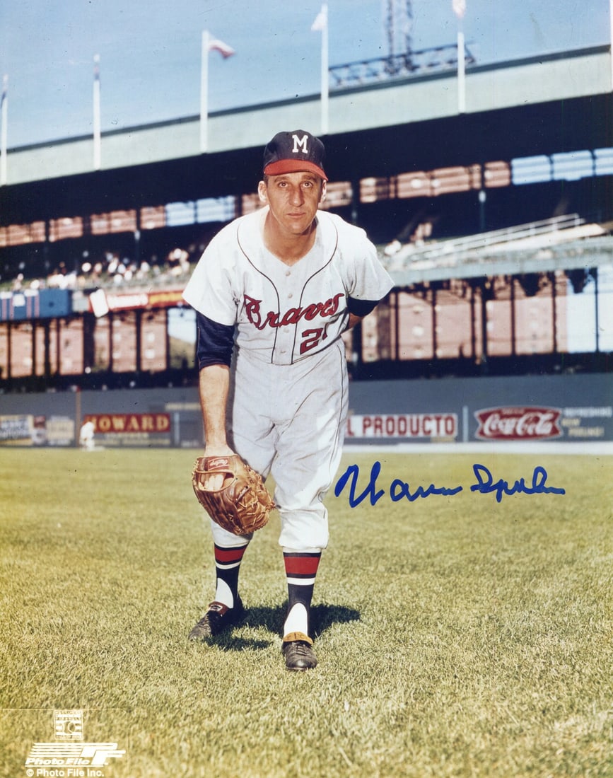 Photo Warren Spahn Autographed 8x10: Photo Warren Spahn Autographed 8x10 Meet the legendary Warren Spahn, one of baseball's most iconic pitchers, captured in sharp focus and signed across the front of this 8x10 photo. Authenticated by ,