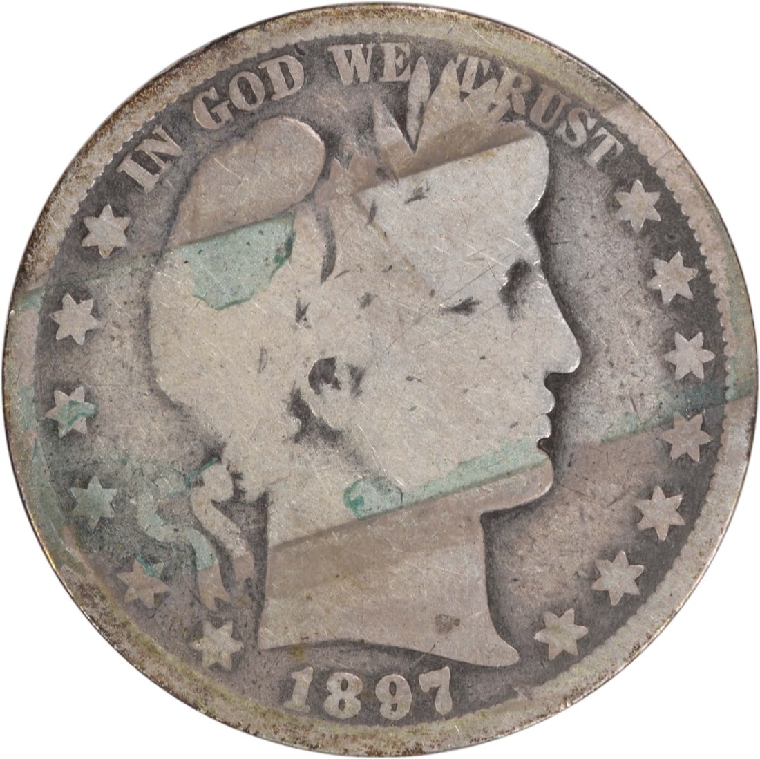 1897-O Barber Silver Half Dollar - AG Uncertified: 1897-O Barber Silver Half Dollar - AG Uncertified Rarity seekers, take note! This 1897-O Barber Silver Half Dollar is an exceptional find, boasting a rich history and stunning silver content - 90% of