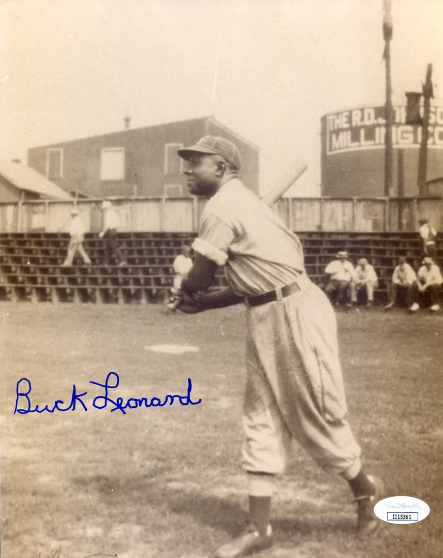 (JSA) Buck Leonard Autographed 8x10 Photo: (JSA) Buck Leonard Autographed 8x10 Photo Meet Buck Leonard, one of baseball's greatest power hitters, in this incredible 8x10 photo signed by the legendary slugger himself. Authenticated by James Spe