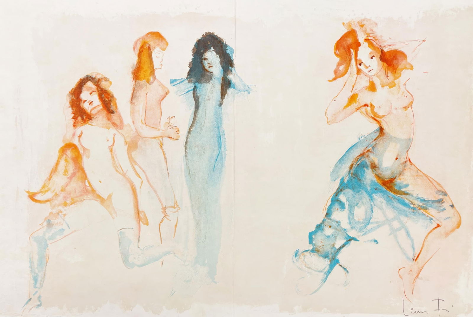1969 - Leonor Fini - Untitled - from Parallel - Lithograph: 1969 - Leonor Fini - Untitled - from Parallel - Lithograph Experience the dreamlike world of Leonor Fini, a visionary artist whose lithograph 'Sans titre' (Untitled) from 1969 embodies refined