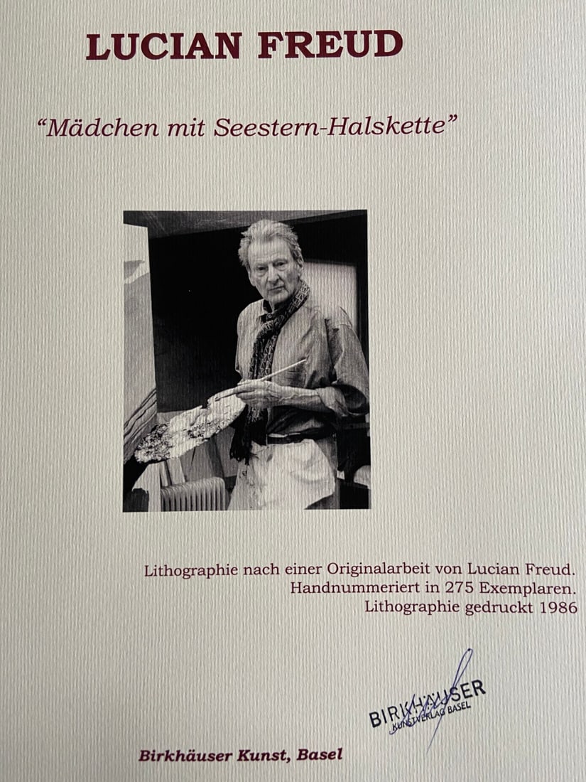 Lithograph by Lucian Freud numbered 275 (1 of 10)