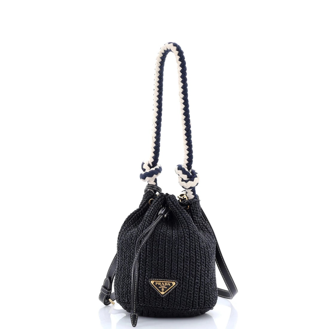 Prada Raffia Mini Crochet Bucket Bag (1 of 6)