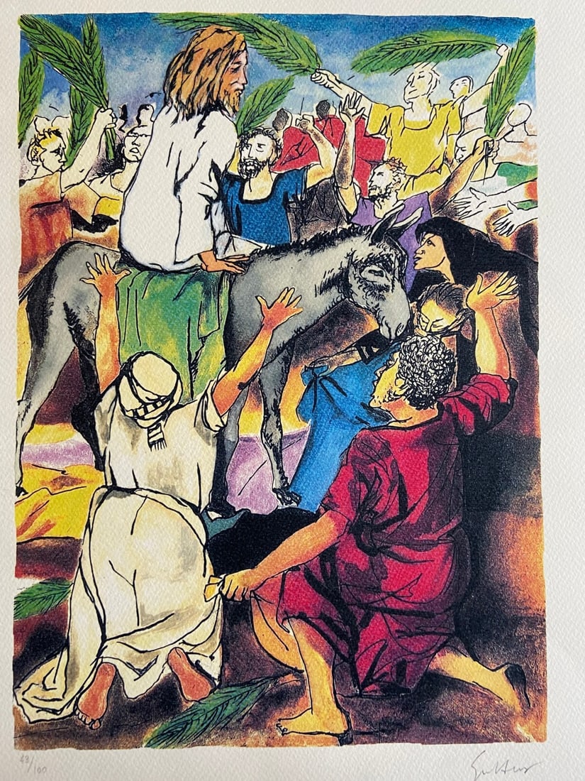Renato Guttuso Jesus Enters Jerusalem Lithograph Published (1 of 13)