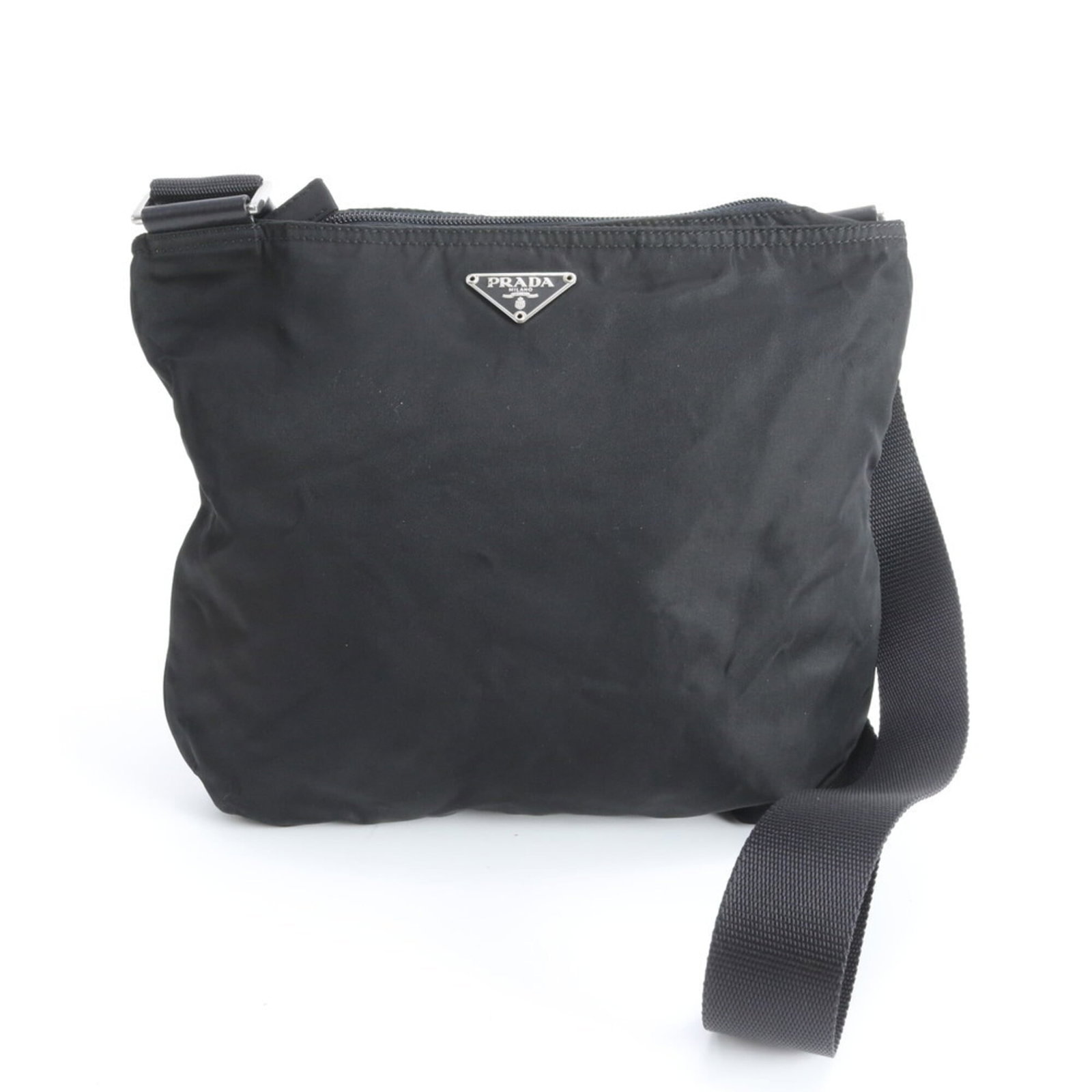 Prada Messenger Bag, Shoulder Bag Nylon: Prada Messenger Bag, Shoulder Bag Nylon A sleek and versatile Prada messenger bag, crafted from durable nylon, boasts a classic design that's perfect for everyday use. With its spacious interior and