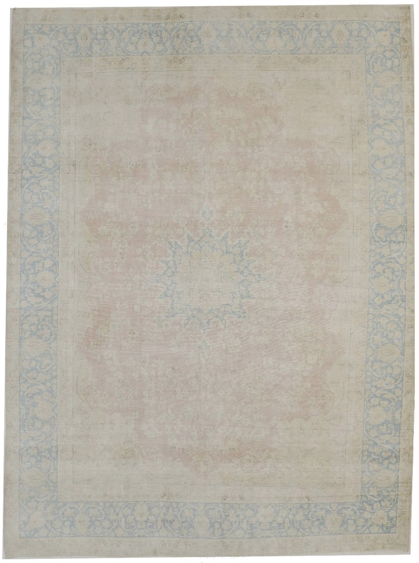 Antique Distressed Oriental Carpet Large Muted Classic Floral Style (1 of 14)