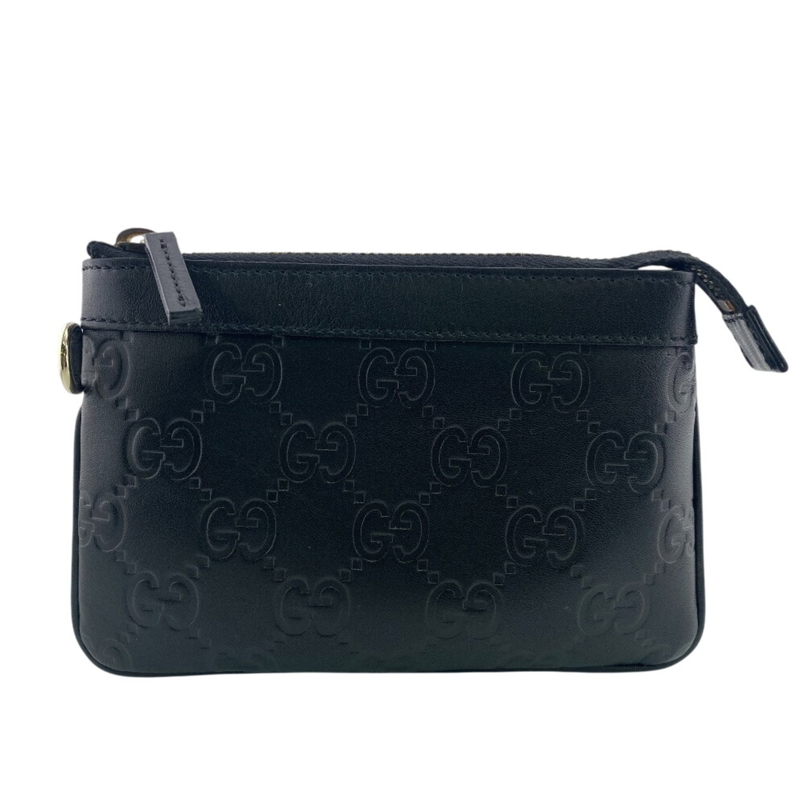 Gucci leather coin case: Gucci leather coin case A sleek and sophisticated Gucci leather coin case, crafted from rich black leather, adds an air of luxury to any wallet or purse. With its classic design and premium