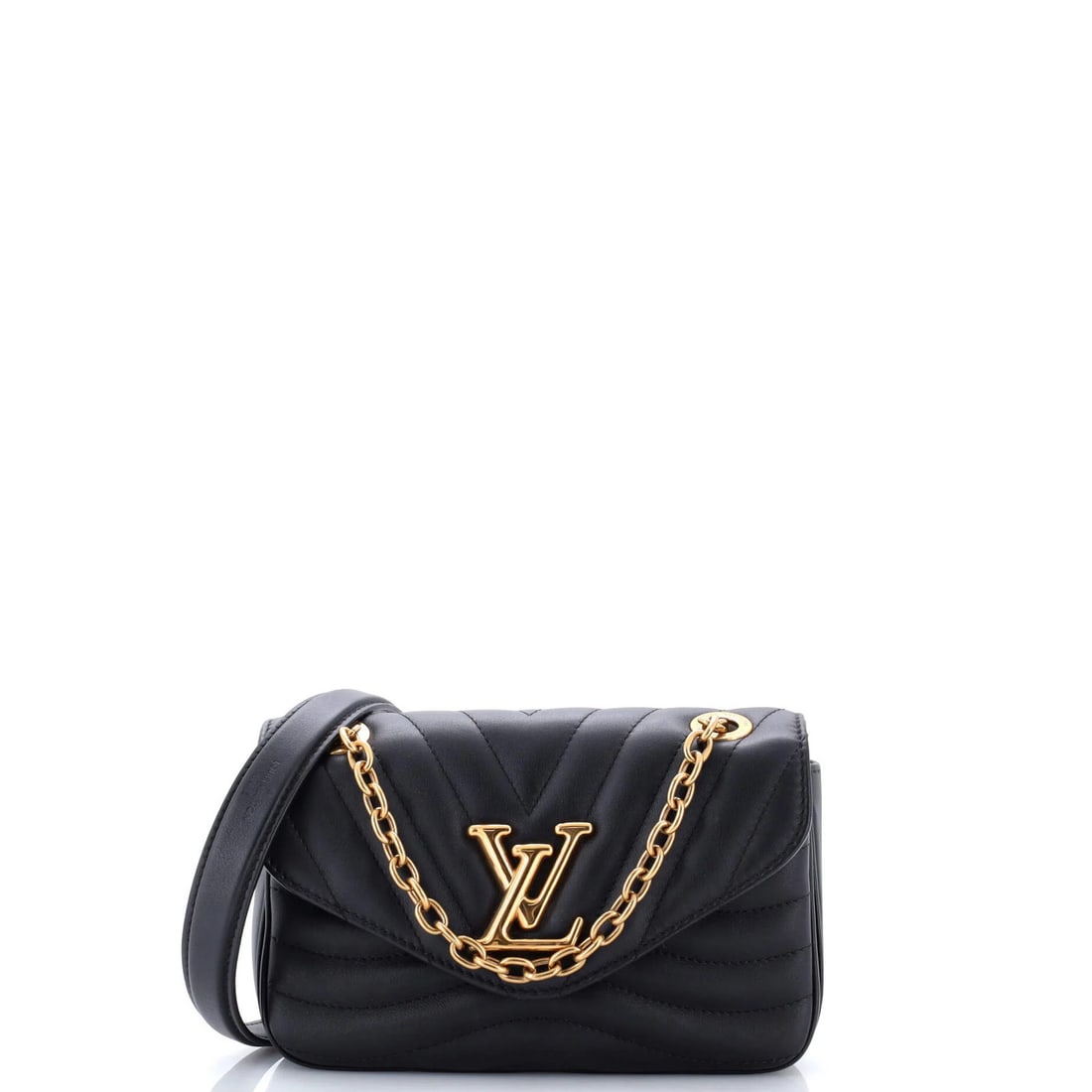 Louis Vuitton New Wave Chain Bag NM Quilted Leather PM: Louis Vuitton New Wave Chain Bag NM Quilted Leather PM This stunning Louis Vuitton New Wave Chain Bag is a masterclass in modern luxury, boasting a sleek quilted leather exterior and intricate chain