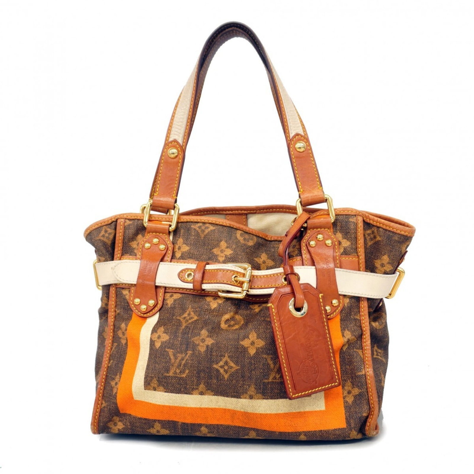 Louis Vuitton tote bag: Louis Vuitton tote bag A pre-owned Louis Vuitton tote bag in rich Marron leather, boasting the iconic monogram pattern and timeless design that defines luxury travel. With its spacious interior and