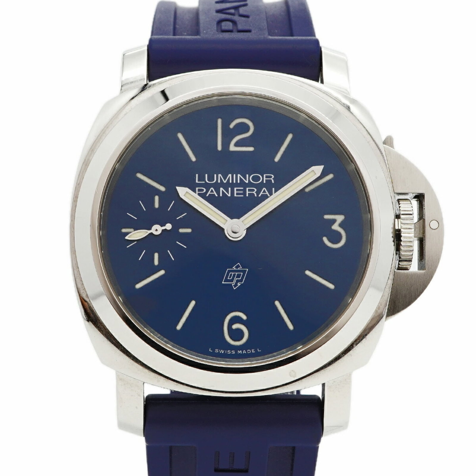 Officine Panerai is a wristwatch: Officine Panerai is a wristwatch The Officine Panerai wristwatch boasts a classic 44mm case diameter, perfect for making a statement. With its navy dial and rubber band, this stylish timepiece is