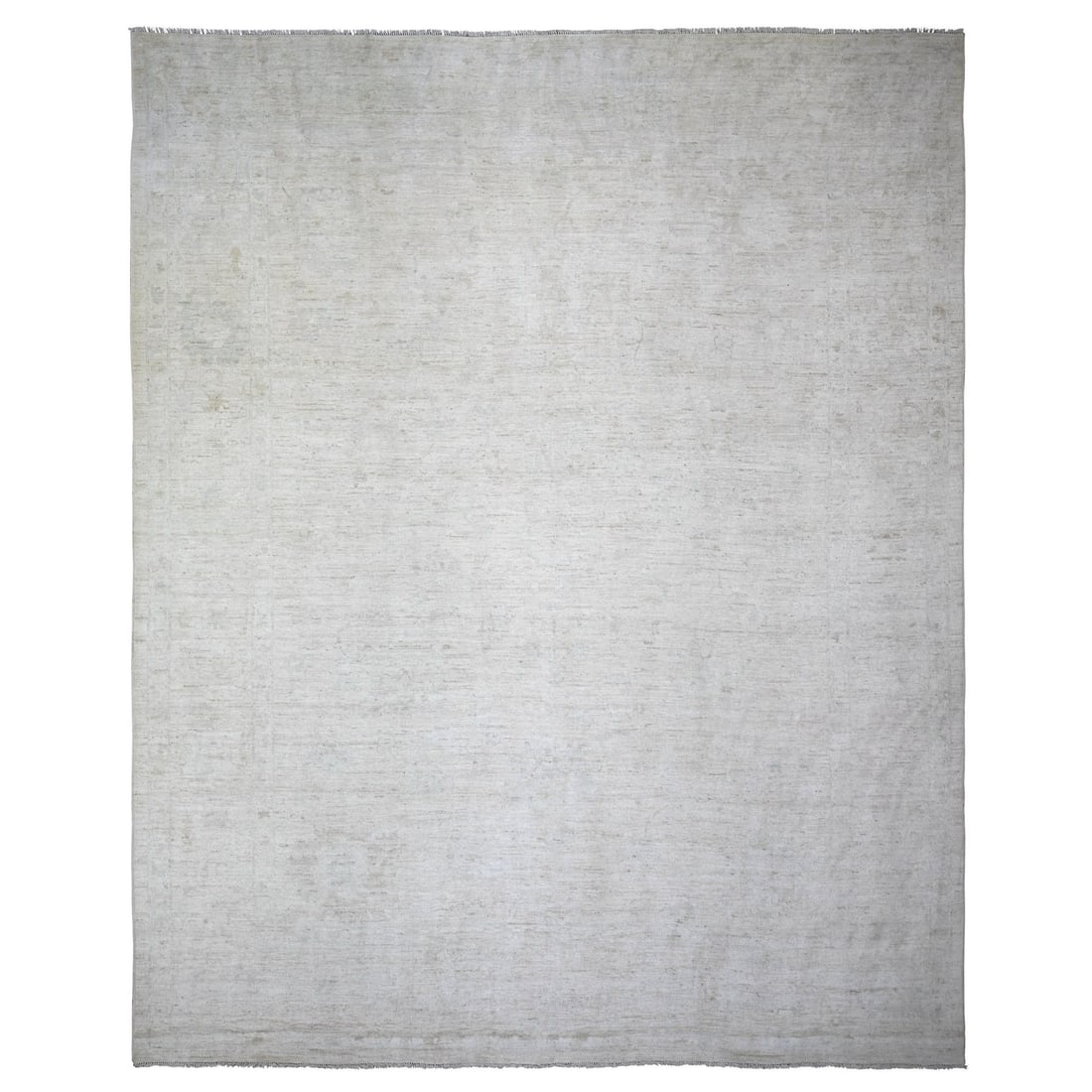 11'6"x14'3" Ivory Afghan Angora Oushak Wool Hand Knotted Oversized Rug (1 of 11)