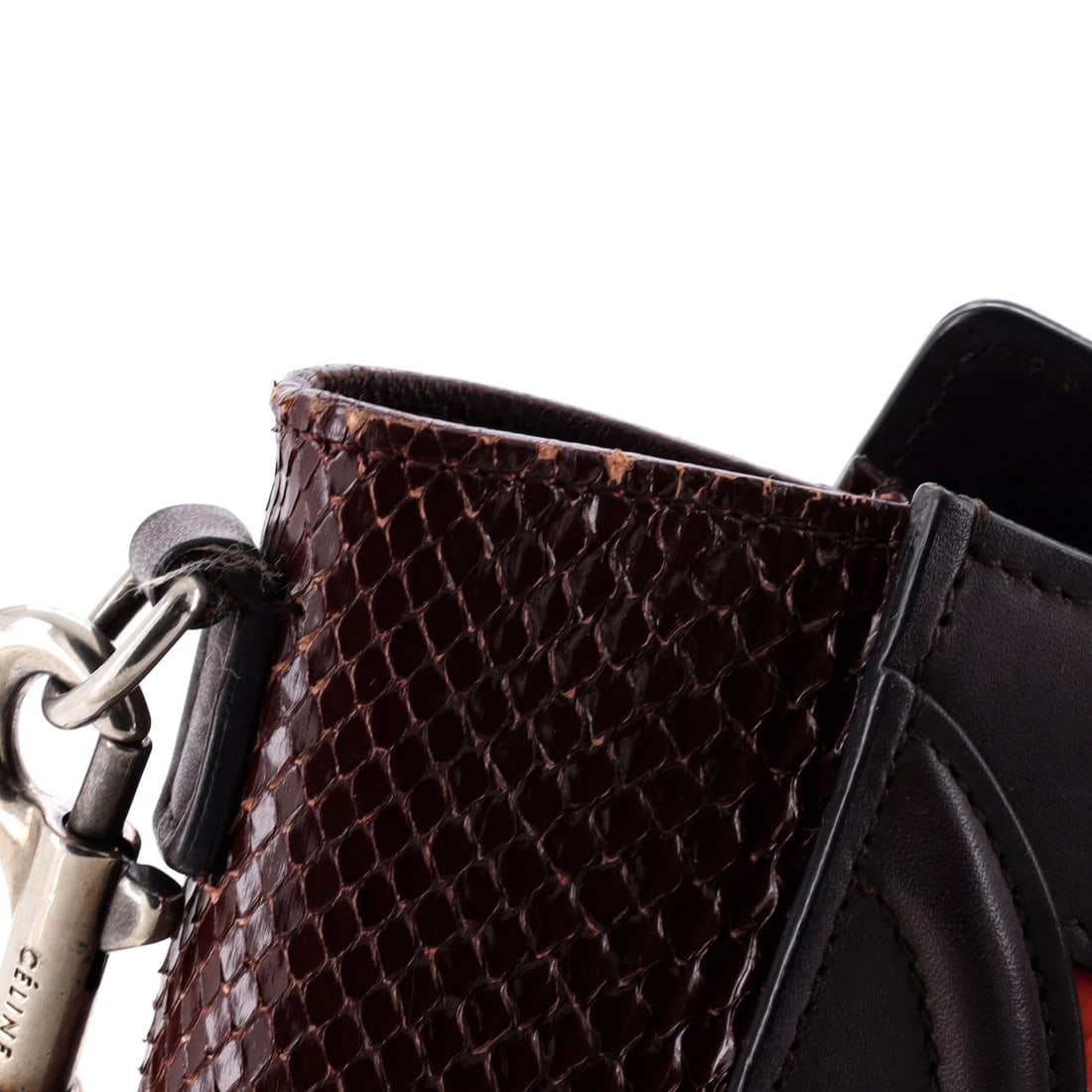 Celine Python Luggage Bag Leather Nano - 6