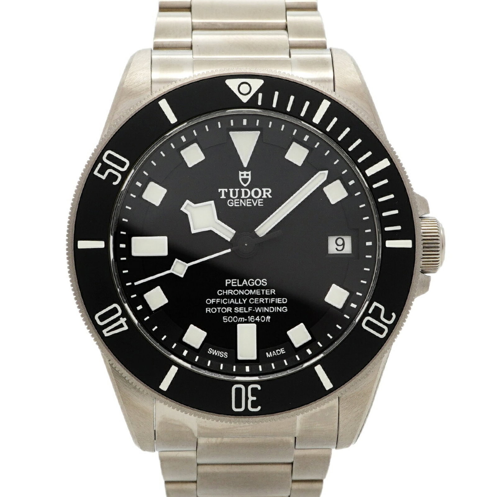 Tudor wristwatch: Tudor wristwatch A sleek and durable Tudor wristwatch, crafted from high-quality titanium, boasts a 42.5mm case diameter and a black dial that exudes understated elegance. With its classic design and