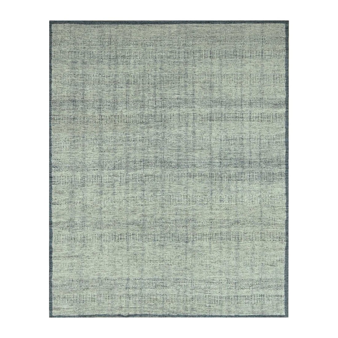 8'2"x10' Blue Hand Knotted Rug Pure Wool Oxidized Grass Design Oriental: 8'2"x10' Blue Hand Knotted Rug Pure Wool Oxidized Grass Design Oriental Experience the timeless elegance of India's ancient craftsmanship with this stunning 8'2"x10' blue hand-knotted rug, expertly