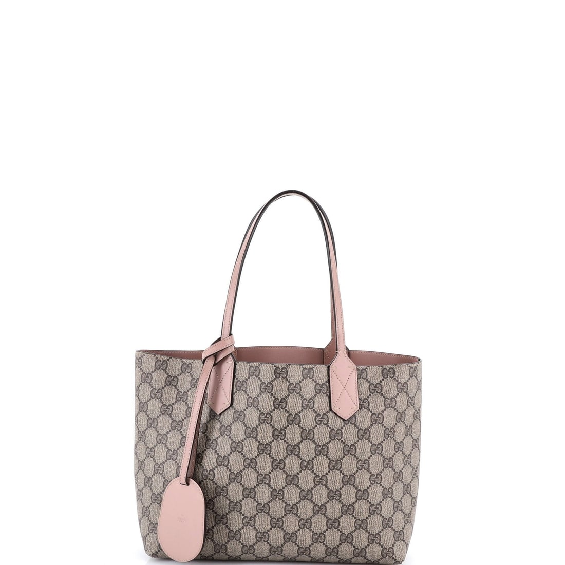 Gucci leather tote with reversible gg print small (1 of 5)