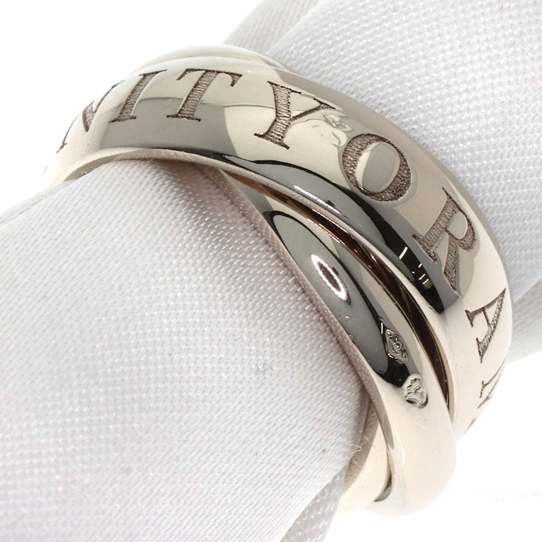 CARTIER Limited Edition Trinity Christmas 1998 White Gold Ring K18 (1 of 9)
