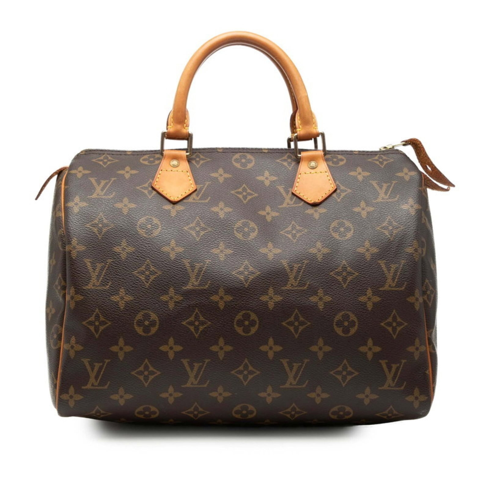 Louis Vuitton Boston Bag, Handbag Pvc, Leather: Louis Vuitton Boston Bag, Handbag Pvc, Leather A pre-owned Louis Vuitton Boston Bag in rich brown leather and durable PVC, boasting the iconic monogram pattern. With its classic design and versatile