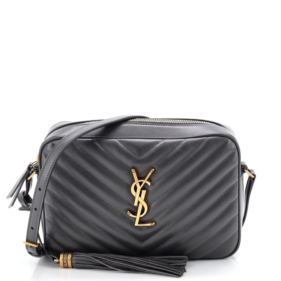 Small Saint Laurent Matelasse Leather Chevron Camera Bag (1 of 6)