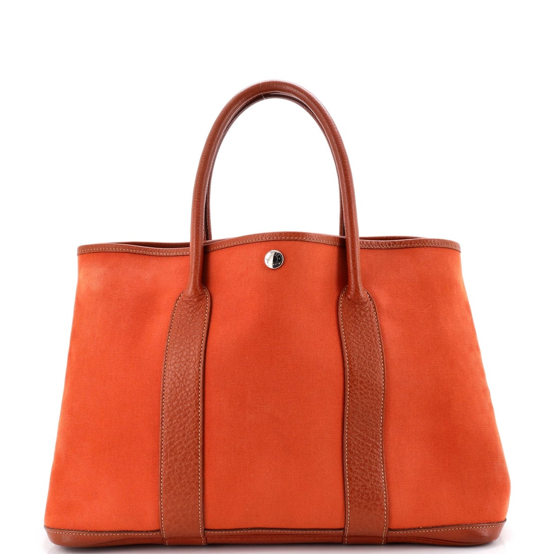 Hermes Leather Toile Garden Party Tote (1 of 7)