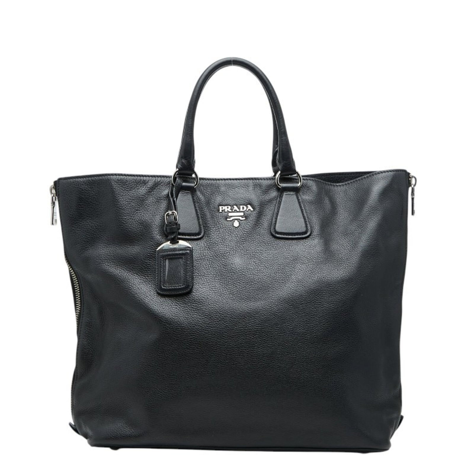 Prada leather tote bag: Prada leather tote bag A sleek and sophisticated black leather tote from Prada, this timeless piece boasts a classic design with clean lines and a spacious interior perfect for daily use. With its