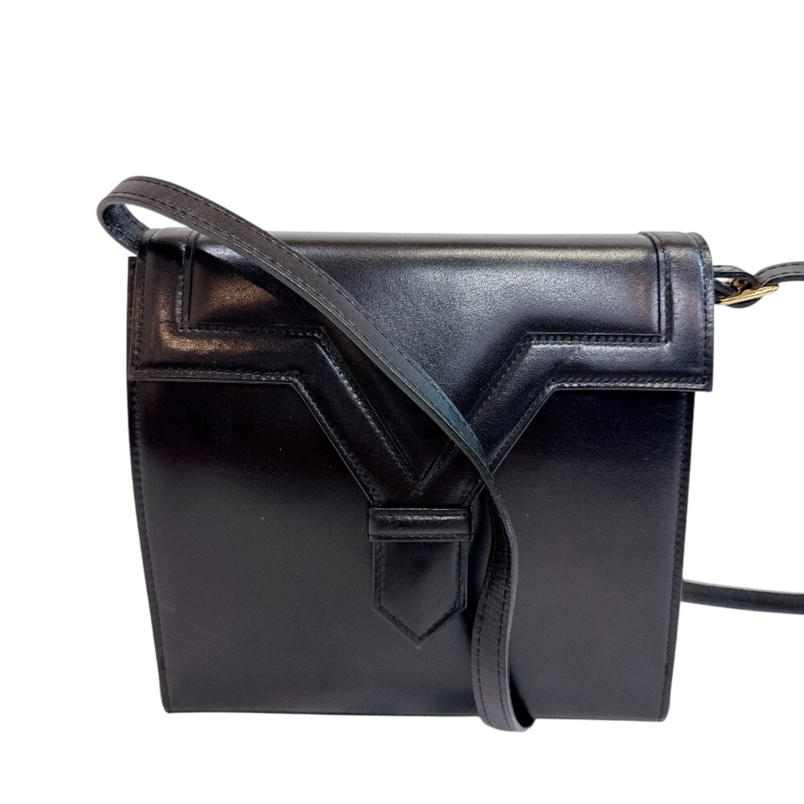 Saint Laurent Leather Shoulder Bag: Saint Laurent Leather Shoulder Bag A sleek and sophisticated Saint Laurent leather shoulder bag, this timeless piece boasts a classic design with clean lines and a chic black finish. With its sturdy