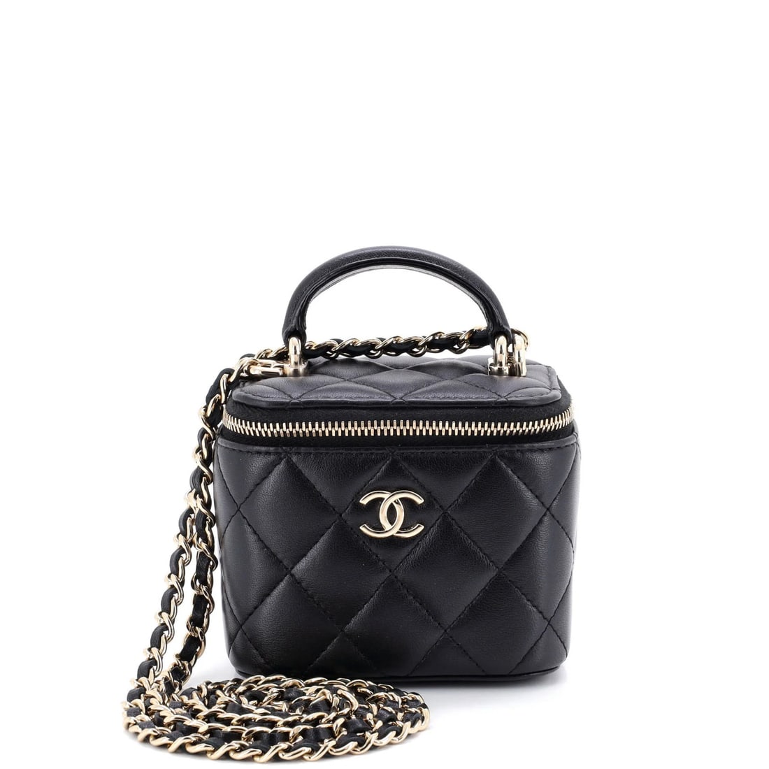 Chanel classic top handle quilted lambskin mini case (1 of 6)