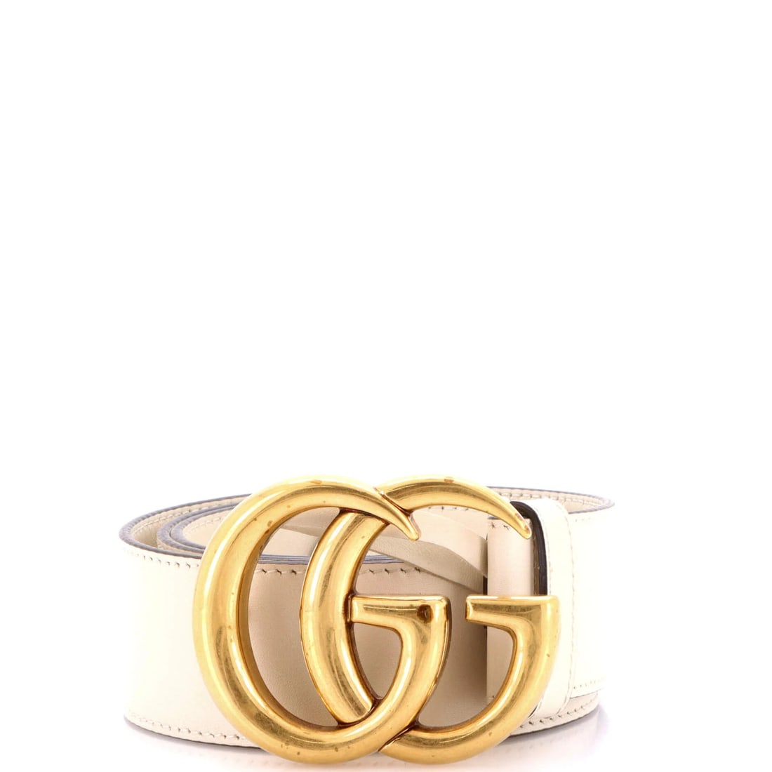Gucci GG Marmont Belt Leather Wide: Gucci GG Marmont Belt Leather Wide A timeless piece from Gucci's iconic GG Marmont collection, this wide leather belt boasts a crisp white exterior and rich interior, adorned with aged gold hardware.