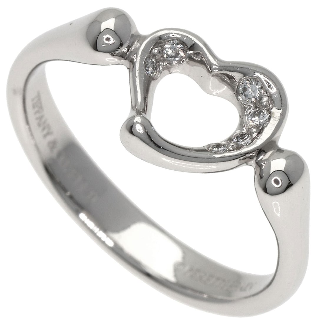 TIFFANY&Co. Open Heart Diamond Ring Platinum PT950: TIFFANY&Co. Open Heart Diamond Ring Platinum PT950 Exceptional Co Open Heart Diamond Ring available for auction. Review complete item specifications below for detailed information. Item Specifics: