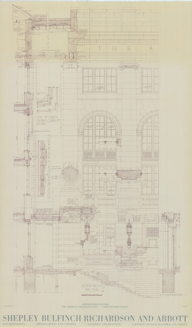 ARTIST UNKNOWN The American College for Girls. Turkey 39" x 23" Offset Lithograp (1 of 4)