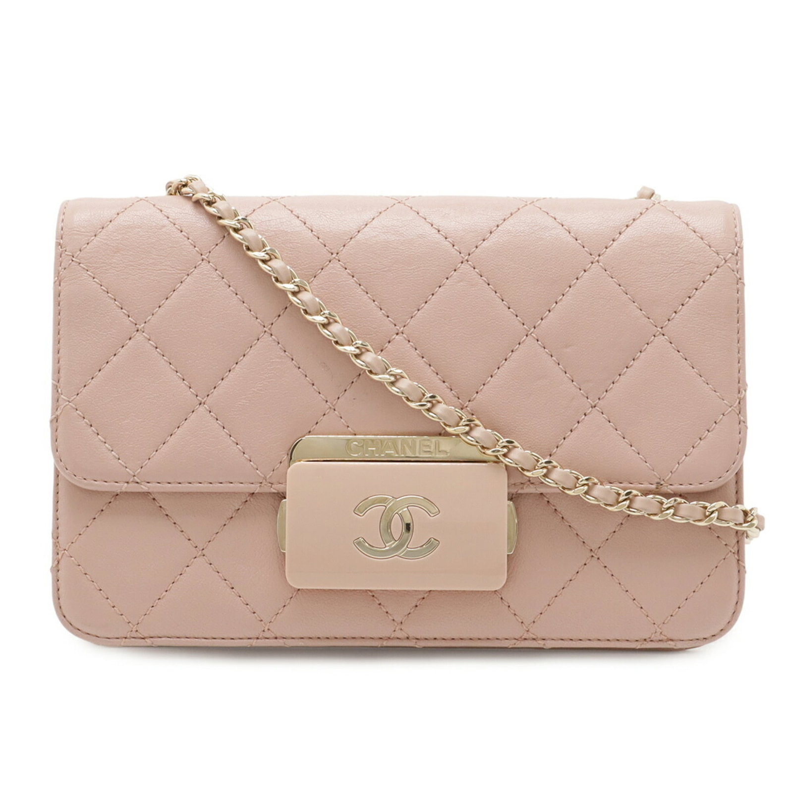 Chanel Leather Shoulder Bag: Chanel Leather Shoulder Bag A timeless and chic addition to any wardrobe, this pre-owned Chanel leather shoulder bag boasts the iconic brand's signature craftsmanship and style. With its soft pink